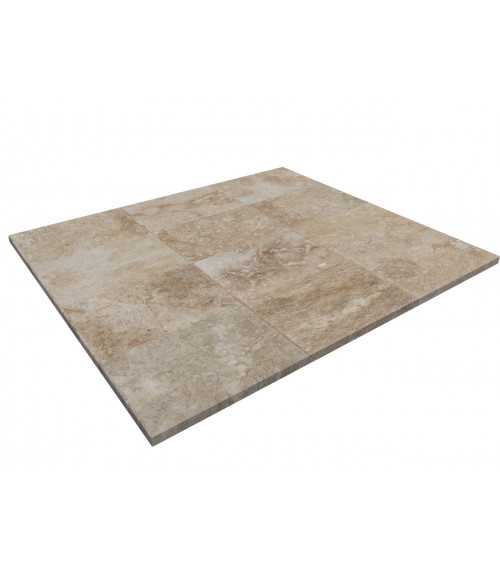 Travertin 1er choix rustic mix intérieur et extérieur 40x60x1,2cm (ep.12mm)