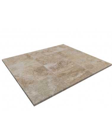 Travertin 1er choix rustic mix intérieur et extérieur 40x60x1,2cm (ep.12mm)