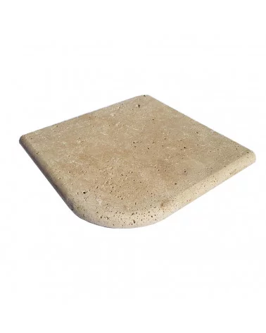 Margelle travertin beige piscine - angle sortant 33x33cm ep.3cm (Vendu à la pièce)