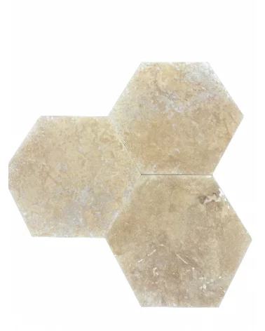 Travertin hexagonal adouci rebouché 30x30 ep.12mm